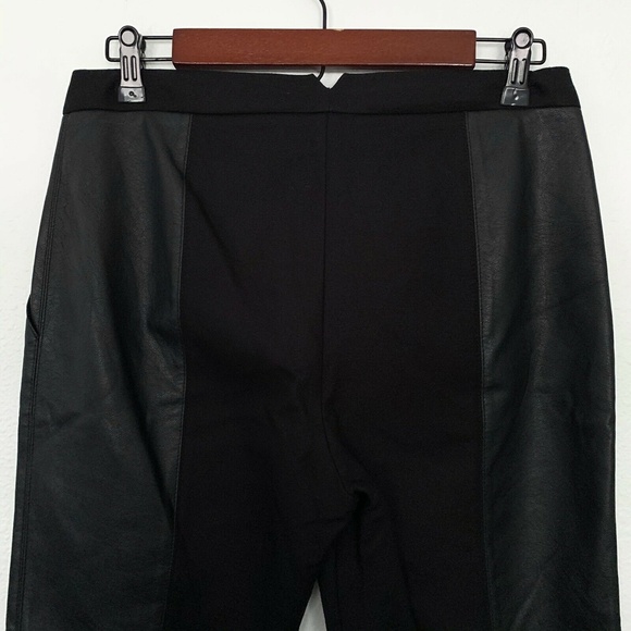 BCBGMaxAzria Brennan Pants Womens Size Small Black Faux Leather Crop High Rise - Picture 7 of 9